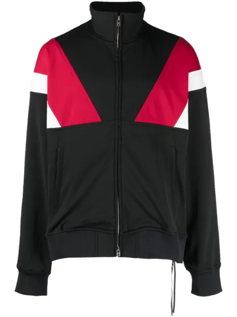 Mastermind World embroidered-logo colour-block jacket Black MW23S10BL035