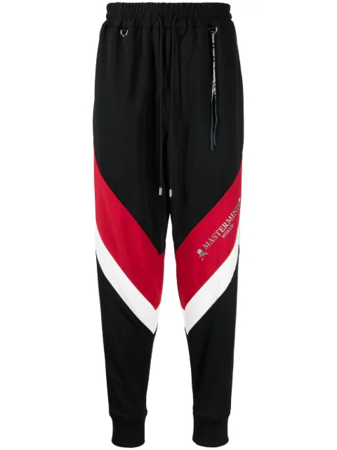 Mastermind World logo-print stripe-detailing track pants Black MW23S10PA051