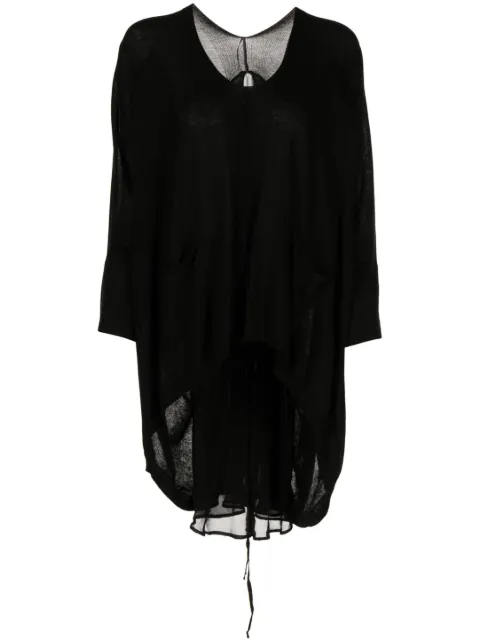 Masnada semi-sheer cotton tunic Black 74PM01BLK
