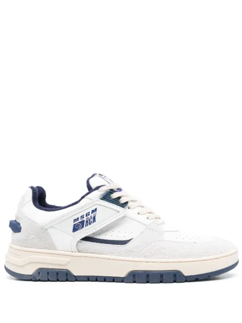 MSGM colour-block panelled leather sneakers White 3540MS603487