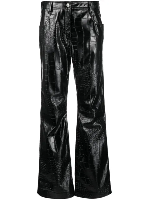 MSGM embossed-crocodile straight-leg trousers Black 3541MDP16237611
