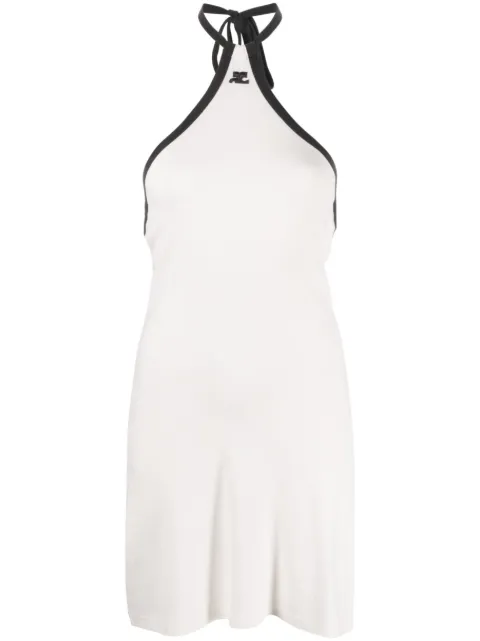 Courrèges logo-embroidered cotton minidress White 223JRO229JS0070