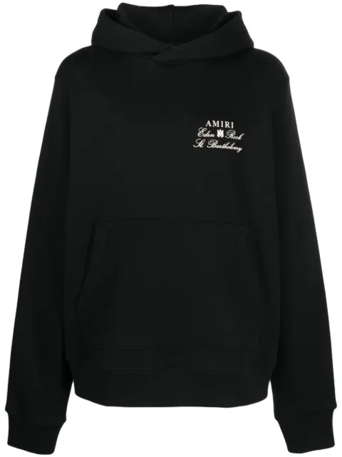 AMIRI logo-print cotton hoodie Black PF23MJG044