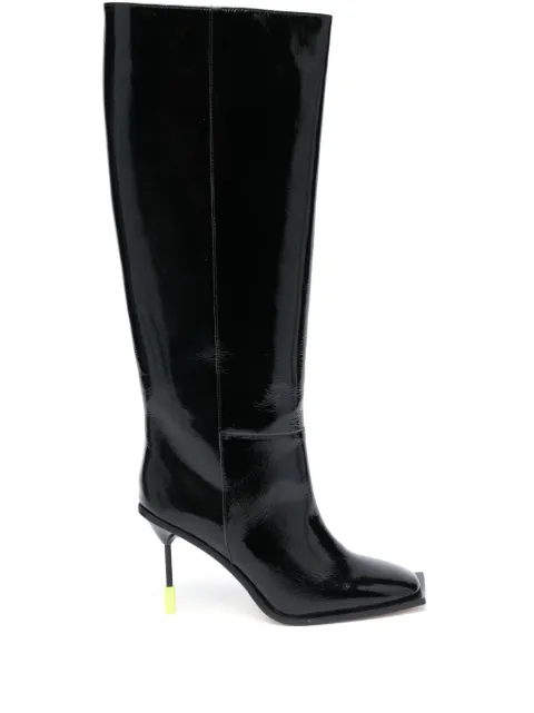 MSGM patent leather knee-high boots Black 3541MDS111479