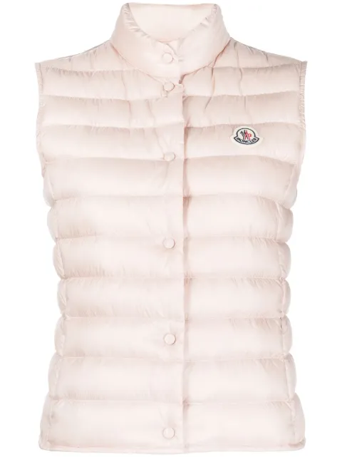 Moncler Liane logo-patch vest Pink L10931A1020053048