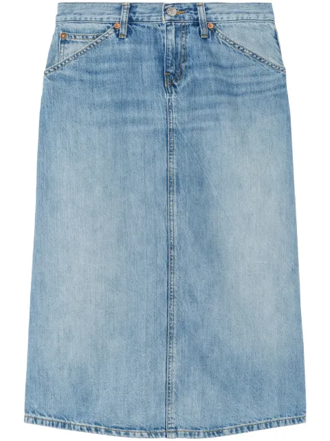 RE/DONE Low Rider midi denim skirt Blue 16805W9LRSKTVINTAGEFLOW