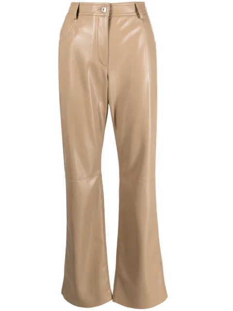 MSGM faux-leather straight-leg trousers Neutrals 3541MDP16237605