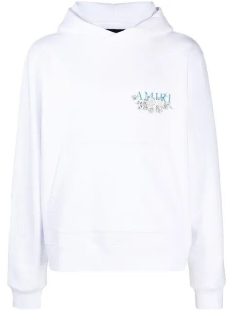 AMIRI logo-print cotton hoodie White PF23MJG026