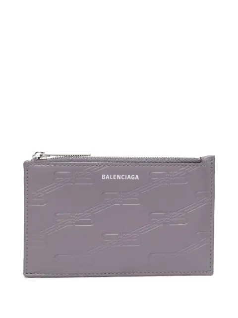 Balenciaga logo-debossed leather cardholder Grey 717784210JS