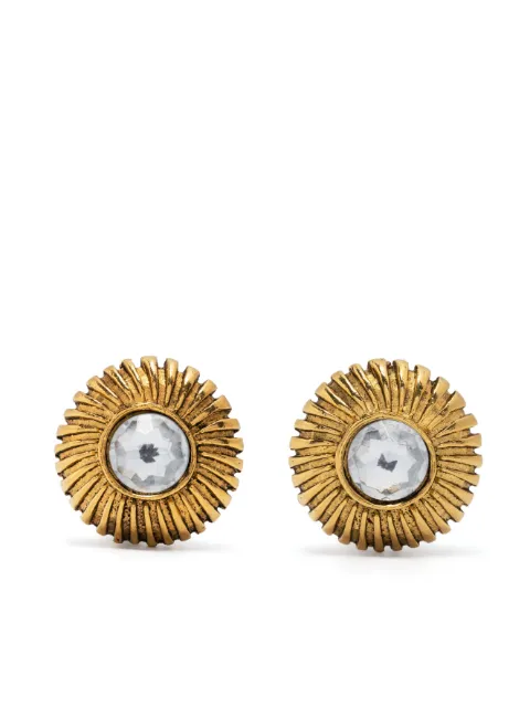 CHANEL Pre-Owned 1980s glass bead clip-on earrings Gold 1501226