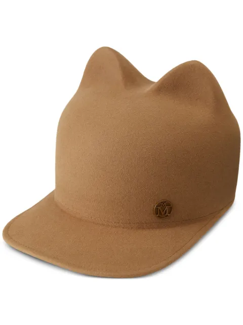 Maison Michel Jamie ear-detail wool cap Brown 1027060006