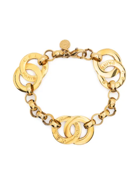 Celine Pre-Owned 1990s pre-owned circle-charm chain bracelet Gold 1501203