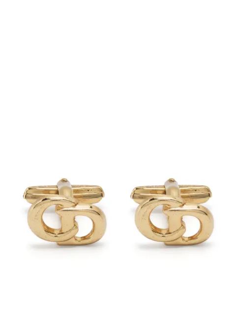 Christian Dior Pre-Owned 1980s logo cuff-links Gold 1501206