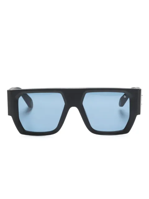 Philipp Plein Eyewear logo-embossed rectangle-frame sunglasses Black SPP094