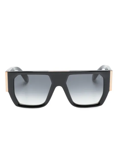Philipp Plein Eyewear logo-lettering rectangle-frame sunglasses Black SPP094