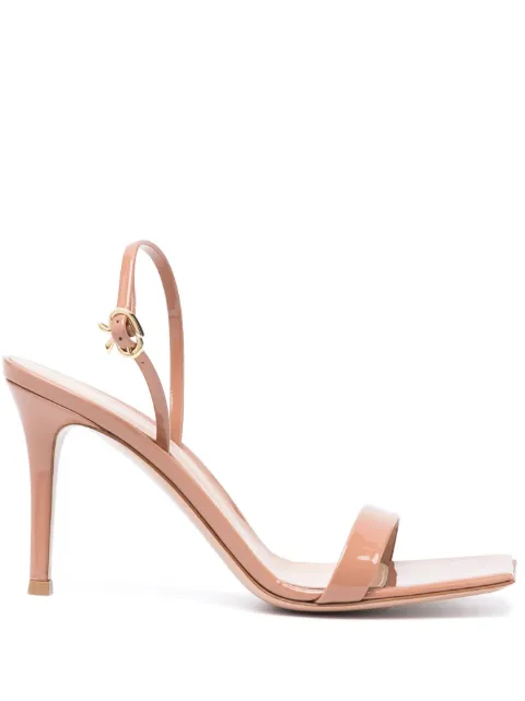 Gianvito Rossi Ribbon Stiletto 85mm leather sandals Brown G3220185RICVER