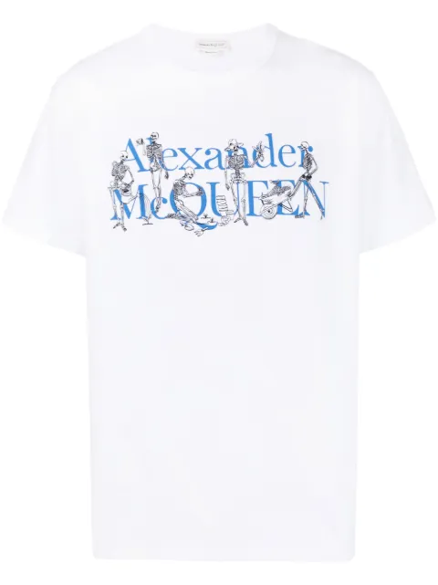 Alexander McQueen logo-print short-sleeve T-shirt White 750657QVZ08
