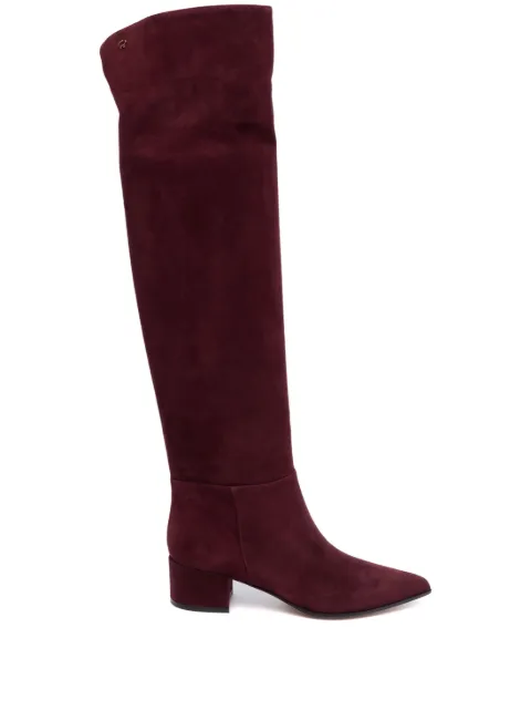 Gianvito Rossi suede knee-high boots Red G8023345RICC45