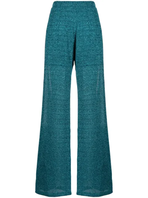 Amen lurex wide-leg trousers Blue HMS23310
