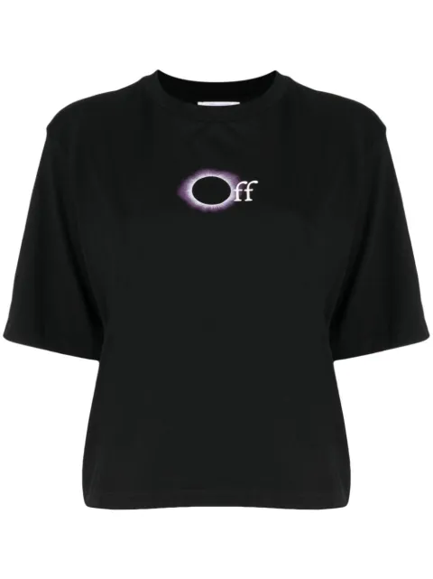 Off-White logo-print cotton T-shirt Black OWAA124F23JER0081001
