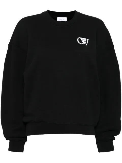 Off-White OW logo-print cotton sweatshirt Black OWBA075F23JER0061001