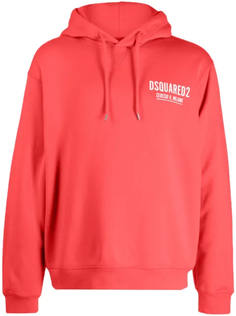 DSQUARED2 logo-print cotton hoodie Red S71GU0451S25516