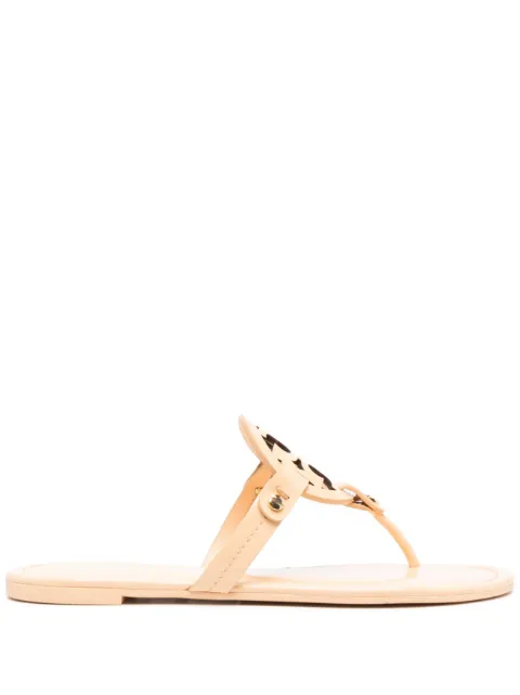 Tory Burch Miller cut-out leather flip-flops Neutrals 11743