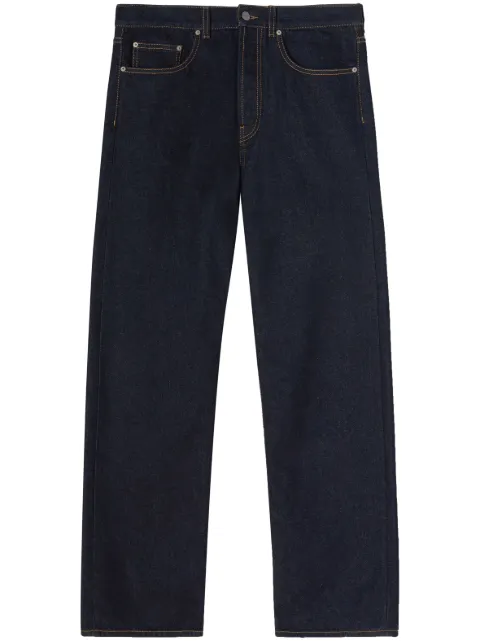 Palm Angels logo-embroidered denim jeans Blue PMYA040F23DEN0014601