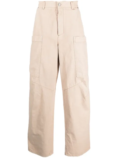 Palm Angels wide-leg cotton cargo trousers Neutrals PMCF025F23FAB0016110