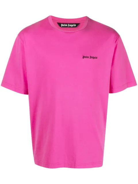 Palm Angels logo-print cotton T-shirt Pink PMAA089F23JER0013210