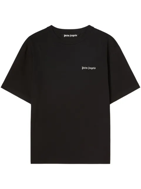 Palm Angels embroidered-logo crew-neck T-shirt Black PMAA089F23JER0011001