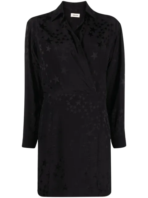 Zadig&Voltaire star silk-jacquard minidress Black WWDR01275