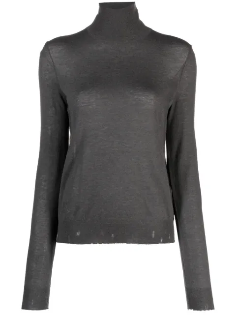Zadig&Voltaire Bobby distressed-effect cashmere jumper Grey KWSW01547