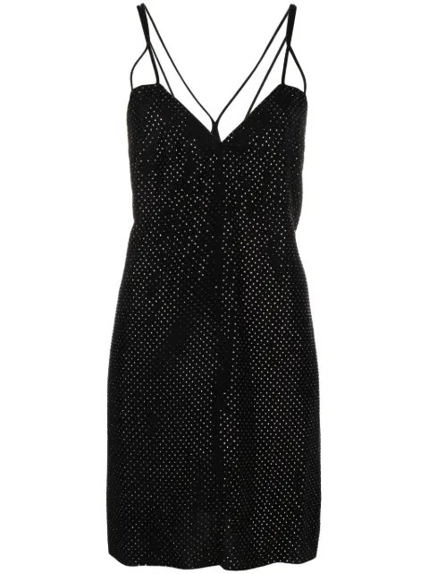 Zadig&Voltaire Rohana rhinestone silk minidress Black WWDR01260