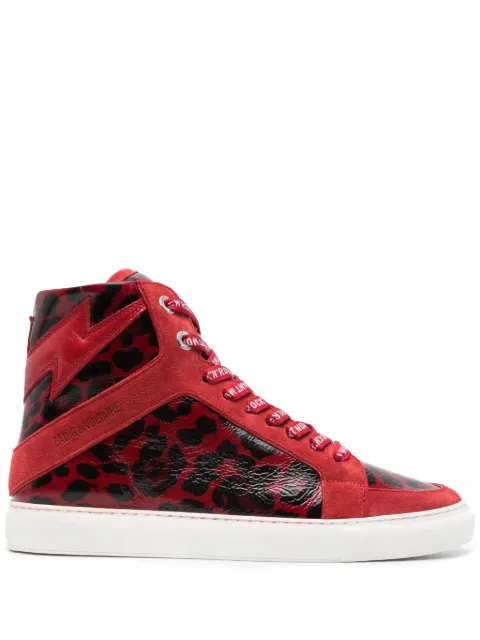 Zadig&Voltaire ZV1747 High Flash panelled sneakers Red SWSN00479