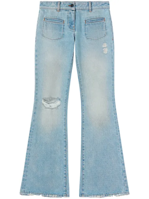 Palm Angels low-rise bootcut jeans Blue PWYB031F23DEN0014060