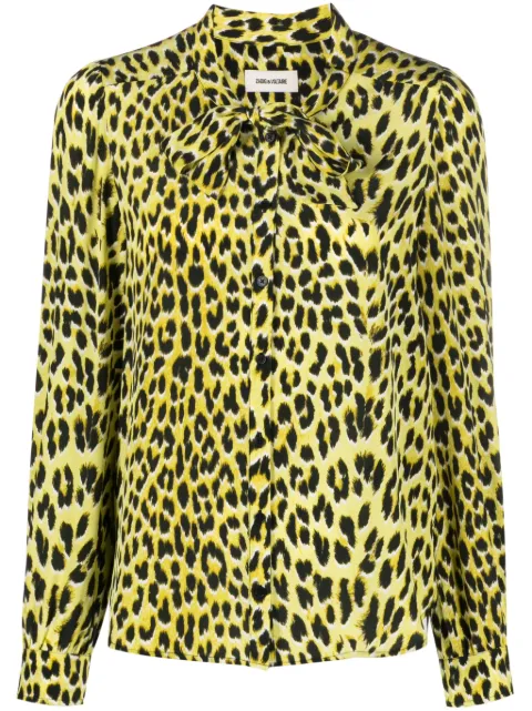 Zadig&Voltaire Taos leopard-print silk shirt Yellow WWSH00525