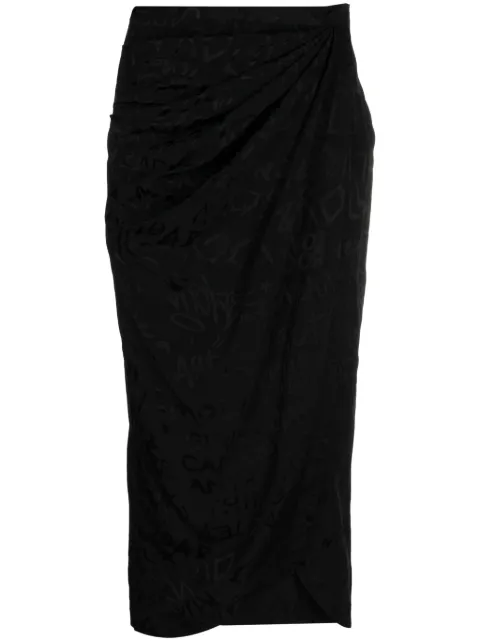Zadig&Voltaire Jamelia jacquard draped silk skirt Black WWSK00363