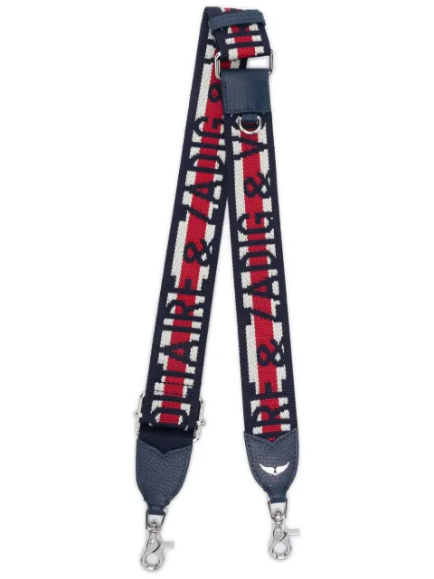 Zadig&Voltaire jacquard logo-motif shoulder strap Blue LWOG00041