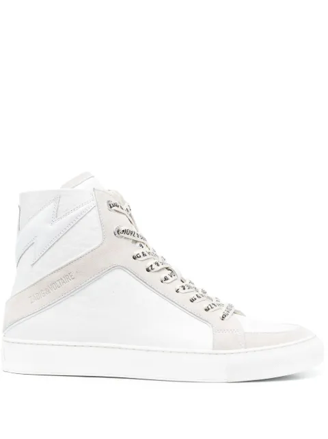 Zadig&Voltaire High Flash panelled leather sneakers White SWSN00431