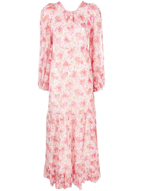 byTiMo floral-print cut-out detailing dress Pink 2320543