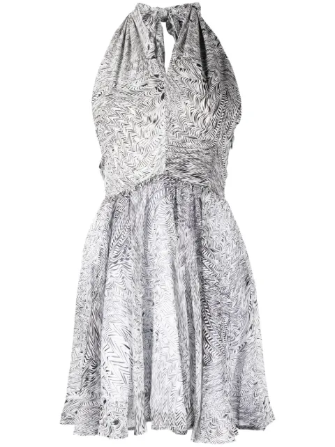 Federica Tosi abstract-print silk dress White FTE23AB1580GG0046