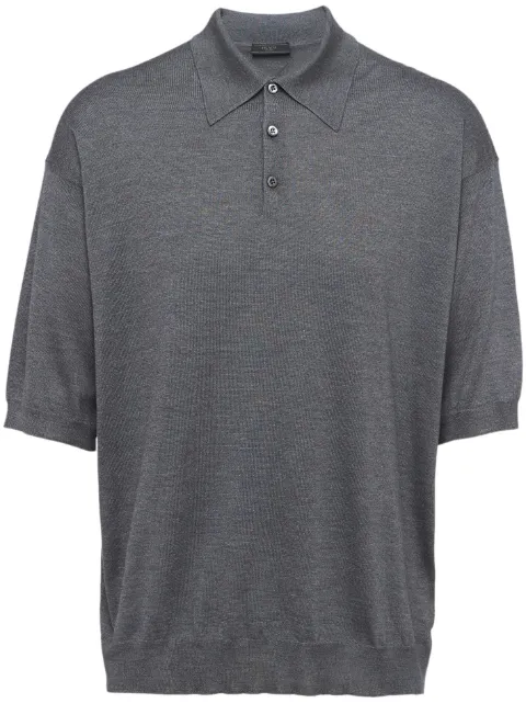 Prada silk polo shirt Grey UMB588S2311U1P