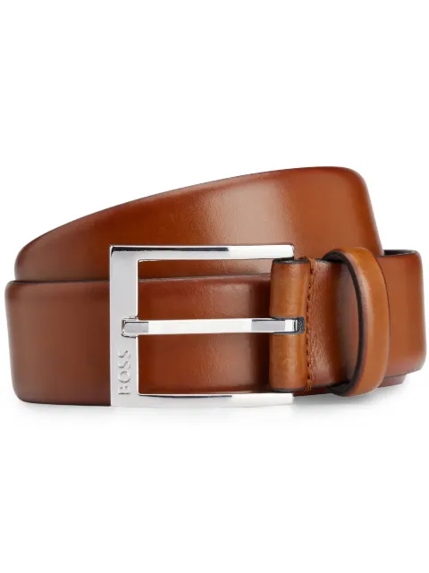BOSS logo-engraved leather belt Brown 50482241214