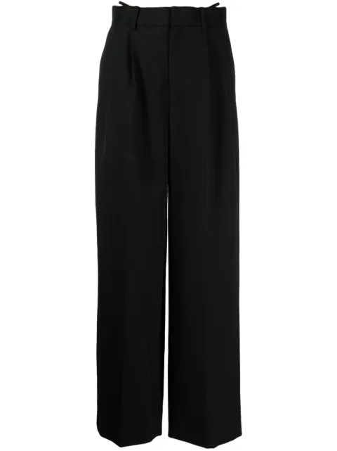 Alexander Wang logo-embellished layered wide-leg trousers Black 1WC3234631