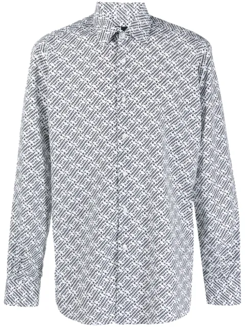 Karl Lagerfeld logo-print long-sleeve shirt White 60500060533679