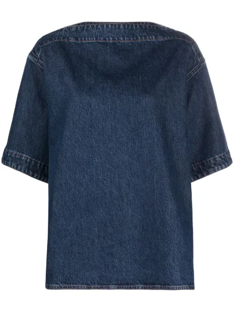 TOTEME short-sleeve denim top Blue 2335066741404