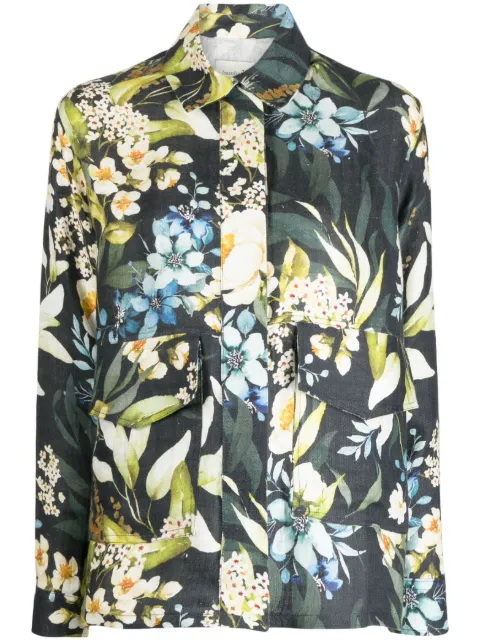 Bambah Gardenia linen trench coat Black BMFW2321TB