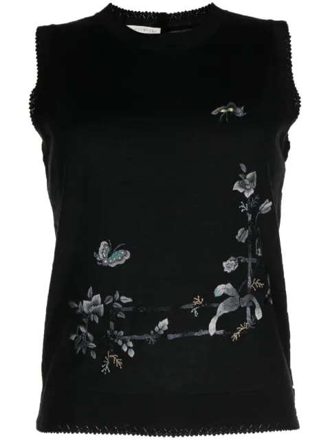 SHIATZY CHEN Renascent Collection floral-print top Black 133114