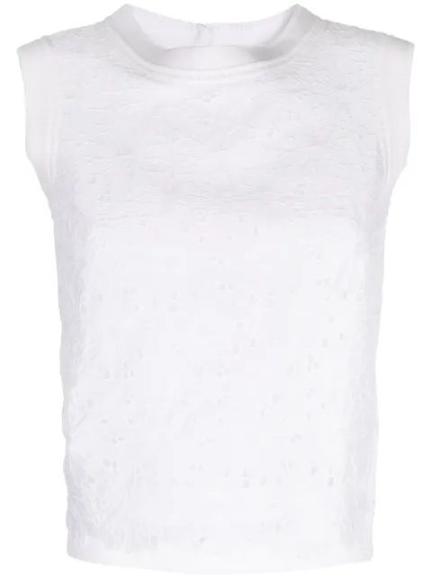 SHIATZY CHEN lace-detailing sleeveless vest White 133124